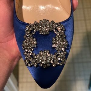 Manolo Blahnik Blue Rhinestone Heels